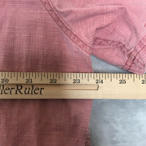 G. H. Bass Shirt Mens XL Red Washed Short Sleeve Button Down Cotton Casual - Picture 8 of 10